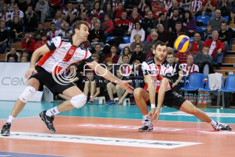  29.01.2014 RZESZOW <br />SIATKOWKA PLUS LIGA 2013/2014 MEN VOLLEYBALL POLAND POLISH PLUSLIGA LEAGUE SEASON 2013/2014 <br />MECZ ASSECO RESOVIA RZESZOW - EFFECTOR KIELCE<br />N/Z PETER VERES GRZEGORZ KOSOK <br /> 