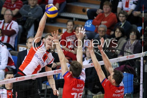  29.01.2014 RZESZOW <br />SIATKOWKA PLUS LIGA 2013/2014 MEN VOLLEYBALL POLAND POLISH PLUSLIGA LEAGUE SEASON 2013/2014 <br />MECZ ASSECO RESOVIA RZESZOW - EFFECTOR KIELCE<br />N/Z PIOTR NOWAKOWSKI DAWID DRYJA <br /> 
