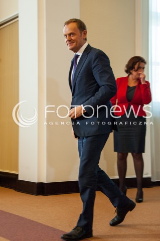  01.02.2014 WARSZAWA KONFERENCJA PRASOWA PREMIERA DONALDA TUSKA I MINISTER EDUKACJI NARODOWEJ JOANNY KLUZIK ROSTKOWSKIEJ NT PLANOW RESORTU EDUKACJI NA 2014 ROK N/Z PREMIER DONALD TUSK  