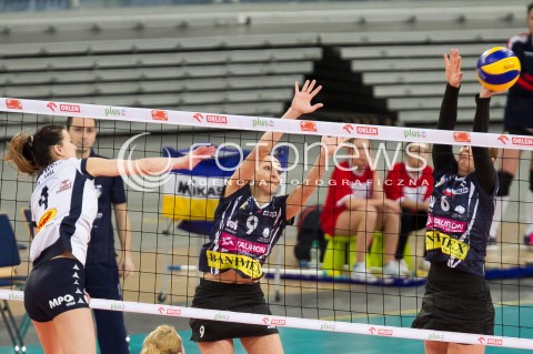  03.02.2014 LODZ SIATKOWKA ORLEN LIGA SEZON 2013/2014 VOLLEYBALL POLISH SEASON BEEF MASTER BUDOWLANI LODZ - TAURON MKS DABROWA GORNICZA N/Z ELEONORA DZIEKIEWICZ OZGE CEMBERCI  