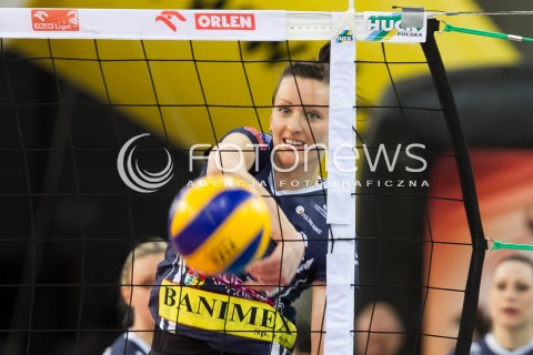  03.02.2014 LODZ SIATKOWKA ORLEN LIGA SEZON 2013/2014 VOLLEYBALL POLISH SEASON BEEF MASTER BUDOWLANI LODZ - TAURON MKS DABROWA GORNICZA N/Z KATARZYNA URBAN SYLWETKA  