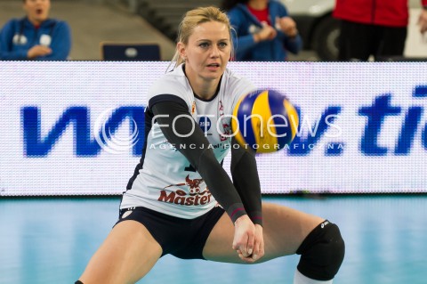  03.02.2014 LODZ SIATKOWKA ORLEN LIGA SEZON 2013/2014 VOLLEYBALL POLISH SEASON BEEF MASTER BUDOWLANI LODZ - TAURON MKS DABROWA GORNICZA N/Z EWA CABAJEWSKA SYLWETKA  