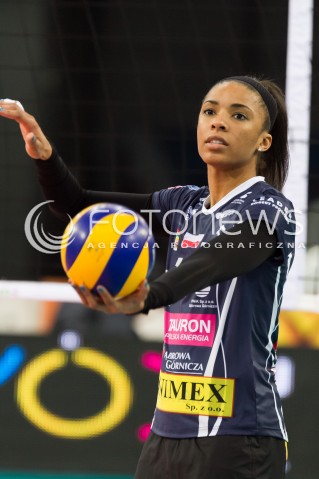  03.02.2014 LODZ SIATKOWKA ORLEN LIGA SEZON 2013/2014 VOLLEYBALL POLISH SEASON BEEF MASTER BUDOWLANI LODZ - TAURON MKS DABROWA GORNICZA N/Z RACHAEL ADAMS SYLWETKA  