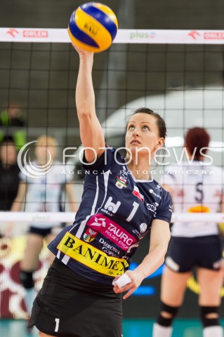  03.02.2014 LODZ SIATKOWKA ORLEN LIGA SEZON 2013/2014 VOLLEYBALL POLISH SEASON BEEF MASTER BUDOWLANI LODZ - TAURON MKS DABROWA GORNICZA N/Z KATARZYNA URBAN SYLWETKA  