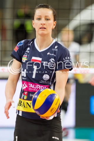  03.02.2014 LODZ SIATKOWKA ORLEN LIGA SEZON 2013/2014 VOLLEYBALL POLISH SEASON BEEF MASTER BUDOWLANI LODZ - TAURON MKS DABROWA GORNICZA N/Z KATARZYNA URBAN SYLWETKA  
