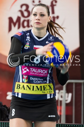  03.02.2014 LODZ SIATKOWKA ORLEN LIGA SEZON 2013/2014 VOLLEYBALL POLISH SEASON BEEF MASTER BUDOWLANI LODZ - TAURON MKS DABROWA GORNICZA N/Z KATARZYNA ZAROSLINSKA SYLWETKA  