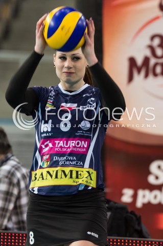  03.02.2014 LODZ SIATKOWKA ORLEN LIGA SEZON 2013/2014 VOLLEYBALL POLISH SEASON BEEF MASTER BUDOWLANI LODZ - TAURON MKS DABROWA GORNICZA N/Z KATARZYNA ZAROSLINSKA SYLWETKA  