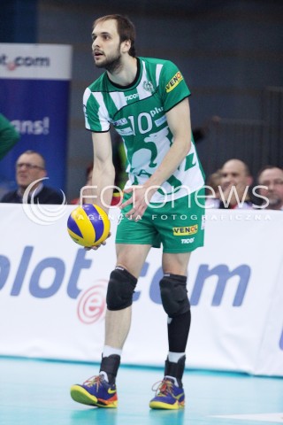  08.02.2014 RZESZOW <br />SIATKOWKA PLUS LIGA 2013/2014 MEN VOLLEYBALL POLAND POLISH PLUSLIGA LEAGUE SEASON 2013/2014 <br />MECZ ASSECO RESOVIA RZESZOW - AZS CZESTOCHOWA<br />N/Z MILOSZ HEBDA SYLWETKA <br /> 