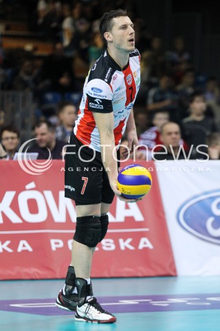  08.02.2014 RZESZOW <br />SIATKOWKA PLUS LIGA 2013/2014 MEN VOLLEYBALL POLAND POLISH PLUSLIGA LEAGUE SEASON 2013/2014 <br />MECZ ASSECO RESOVIA RZESZOW - AZS CZESTOCHOWA<br />N/Z ALEH ACHREM OLIEG AKHREM SYLWETKA <br /> 