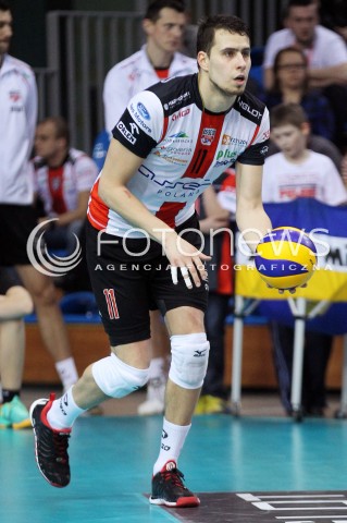  08.02.2014 RZESZOW <br />SIATKOWKA PLUS LIGA 2013/2014 MEN VOLLEYBALL POLAND POLISH PLUSLIGA LEAGUE SEASON 2013/2014 <br />MECZ ASSECO RESOVIA RZESZOW - AZS CZESTOCHOWA<br />N/Z FABIAN DRZYZGA SYLWETKA <br /> 