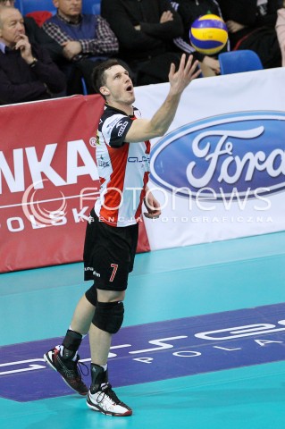  08.02.2014 RZESZOW <br />SIATKOWKA PLUS LIGA 2013/2014 MEN VOLLEYBALL POLAND POLISH PLUSLIGA LEAGUE SEASON 2013/2014 <br />MECZ ASSECO RESOVIA RZESZOW - AZS CZESTOCHOWA<br />N/Z ALEH ACHREM OLIEG AKHREM SYLWETKA <br /> 