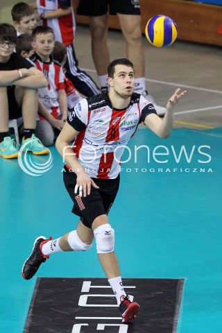  08.02.2014 RZESZOW <br />SIATKOWKA PLUS LIGA 2013/2014 MEN VOLLEYBALL POLAND POLISH PLUSLIGA LEAGUE SEASON 2013/2014 <br />MECZ ASSECO RESOVIA RZESZOW - AZS CZESTOCHOWA<br />N/Z FABIAN DRZYZGA SYLWETKA <br /> 