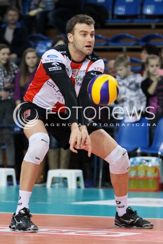  08.02.2014 RZESZOW <br />SIATKOWKA PLUS LIGA 2013/2014 MEN VOLLEYBALL POLAND POLISH PLUSLIGA LEAGUE SEASON 2013/2014 <br />MECZ ASSECO RESOVIA RZESZOW - AZS CZESTOCHOWA<br />N/Z PETER VERES SYLWETKA <br /> 