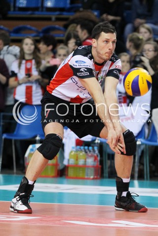  08.02.2014 RZESZOW <br />SIATKOWKA PLUS LIGA 2013/2014 MEN VOLLEYBALL POLAND POLISH PLUSLIGA LEAGUE SEASON 2013/2014 <br />MECZ ASSECO RESOVIA RZESZOW - AZS CZESTOCHOWA<br />N/Z ALEH ACHREM OLIEG AKHREM SYLWETKA <br /> 