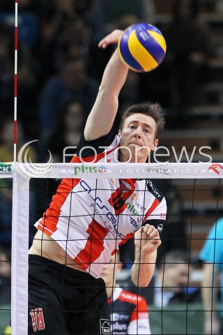  08.02.2014 RZESZOW <br />SIATKOWKA PLUS LIGA 2013/2014 MEN VOLLEYBALL POLAND POLISH PLUSLIGA LEAGUE SEASON 2013/2014 <br />MECZ ASSECO RESOVIA RZESZOW - AZS CZESTOCHOWA<br />N/Z JOCHEN SCHOPS SYLWETKA ATAK<br /> 