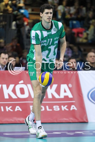  08.02.2014 RZESZOW <br />SIATKOWKA PLUS LIGA 2013/2014 MEN VOLLEYBALL POLAND POLISH PLUSLIGA LEAGUE SEASON 2013/2014 <br />MECZ ASSECO RESOVIA RZESZOW - AZS CZESTOCHOWA<br />N/Z JAKUB VESELY SYLWETKA <br /> 