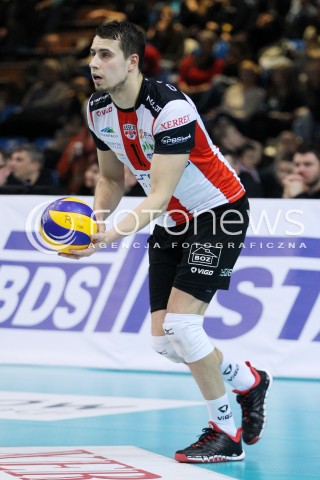  08.02.2014 RZESZOW <br />SIATKOWKA PLUS LIGA 2013/2014 MEN VOLLEYBALL POLAND POLISH PLUSLIGA LEAGUE SEASON 2013/2014 <br />MECZ ASSECO RESOVIA RZESZOW - AZS CZESTOCHOWA<br />N/Z FABIAN DRZYZGA SYLWETKA <br /> 