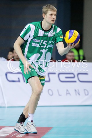  08.02.2014 RZESZOW <br />SIATKOWKA PLUS LIGA 2013/2014 MEN VOLLEYBALL POLAND POLISH PLUSLIGA LEAGUE SEASON 2013/2014 <br />MECZ ASSECO RESOVIA RZESZOW - AZS CZESTOCHOWA<br />N/Z MICHAL KOZLOWSKI SYLWETKA <br /> 