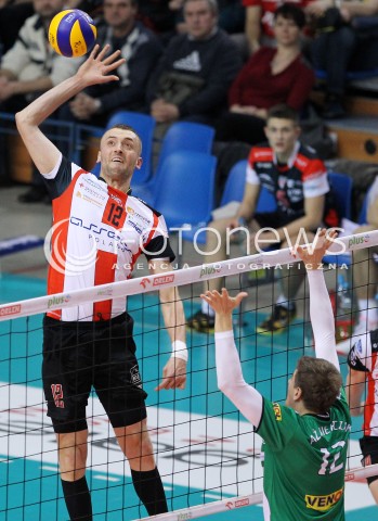  08.02.2014 RZESZOW <br />SIATKOWKA PLUS LIGA 2013/2014 MEN VOLLEYBALL POLAND POLISH PLUSLIGA LEAGUE SEASON 2013/2014 <br />MECZ ASSECO RESOVIA RZESZOW - AZS CZESTOCHOWA<br />N/Z LUKASZ PERLOWSKI <br /> 