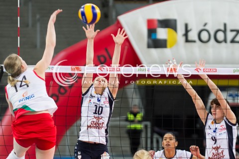  11.02.2014 LODZ SIATKOWKA ENEA CUP PUCHAR POLSKI 2013/2014 VOLLEYBALL POLISH SEASON BEEF MASTER BUDOWLANI LODZ - PGNIG NAFTA PILA N/Z OLGA TRACH EWA CABAJEWSKA   