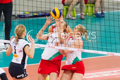  11.02.2014 LODZ SIATKOWKA ENEA CUP PUCHAR POLSKI 2013/2014 VOLLEYBALL POLISH SEASON BEEF MASTER BUDOWLANI LODZ - PGNIG NAFTA PILA N/Z ANNA KUDAKOVA AGATA BABICZ   