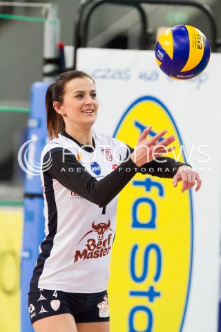  11.02.2014 LODZ SIATKOWKA ENEA CUP PUCHAR POLSKI 2013/2014 VOLLEYBALL POLISH SEASON BEEF MASTER BUDOWLANI LODZ - PGNIG NAFTA PILA N/Z ANITA KWIATKOWSKA SYLWETKA   