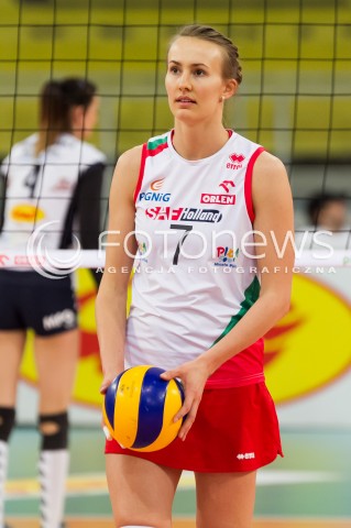  11.02.2014 LODZ SIATKOWKA ENEA CUP PUCHAR POLSKI 2013/2014 VOLLEYBALL POLISH SEASON BEEF MASTER BUDOWLANI LODZ - PGNIG NAFTA PILA N/Z ANNA KUDAKOVA SYLWETKA   