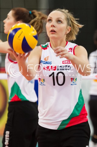  11.02.2014 LODZ SIATKOWKA ENEA CUP PUCHAR POLSKI 2013/2014 VOLLEYBALL POLISH SEASON BEEF MASTER BUDOWLANI LODZ - PGNIG NAFTA PILA N/Z NATALIA KRAWULSKA SYLWETKA   