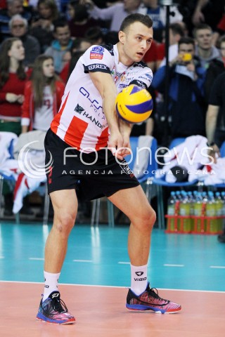  11.02.2014 RZESZOW POLAND <br />SIATKOWKA LIGA MISTRZOW MEN CEV VOLLEYBALL CHAMPIONS LEAGUE 2013/2014 MATCH<br />ASSECO RESOVIA -  JASTRZEBSKI WEGIEL <br />N/Z PAUL LOTMAN SYLWETKA <br /> 
