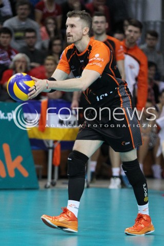  11.02.2014 RZESZOW POLAND <br />SIATKOWKA LIGA MISTRZOW MEN CEV VOLLEYBALL CHAMPIONS LEAGUE 2013/2014 MATCH<br />ASSECO RESOVIA -  JASTRZEBSKI WEGIEL <br />N/Z MICHAL MASNY SYLWETKA <br /> 