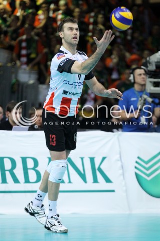  11.02.2014 RZESZOW POLAND <br />SIATKOWKA LIGA MISTRZOW MEN CEV VOLLEYBALL CHAMPIONS LEAGUE 2013/2014 MATCH<br />ASSECO RESOVIA -  JASTRZEBSKI WEGIEL <br />N/Z PETER VERES SYLWETKA <br /> 