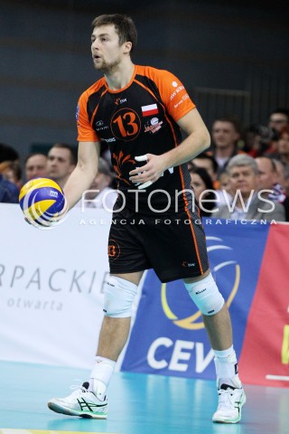  11.02.2014 RZESZOW POLAND <br />SIATKOWKA LIGA MISTRZOW MEN CEV VOLLEYBALL CHAMPIONS LEAGUE 2013/2014 MATCH<br />ASSECO RESOVIA -  JASTRZEBSKI WEGIEL <br />N/Z MICHAL KUBIAK SYLWETKA <br /> 
