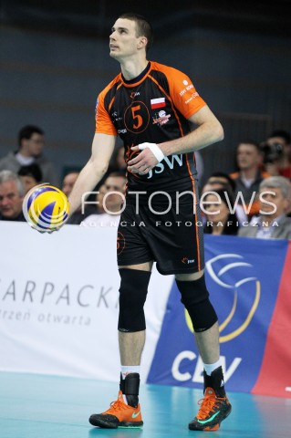  11.02.2014 RZESZOW POLAND <br />SIATKOWKA LIGA MISTRZOW MEN CEV VOLLEYBALL CHAMPIONS LEAGUE 2013/2014 MATCH<br />ASSECO RESOVIA -  JASTRZEBSKI WEGIEL <br />N/Z ALEN PAJENK SYLWETKA <br /> 