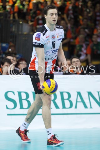  11.02.2014 RZESZOW POLAND <br />SIATKOWKA LIGA MISTRZOW MEN CEV VOLLEYBALL CHAMPIONS LEAGUE 2013/2014 MATCH<br />ASSECO RESOVIA -  JASTRZEBSKI WEGIEL <br />N/Z JOCHEN SCHOPS SYLWETKA <br /> 