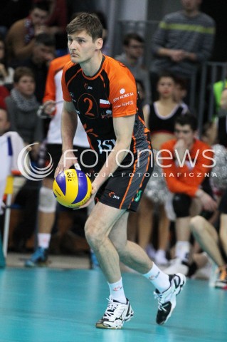  11.02.2014 RZESZOW POLAND <br />SIATKOWKA LIGA MISTRZOW MEN CEV VOLLEYBALL CHAMPIONS LEAGUE 2013/2014 MATCH<br />ASSECO RESOVIA -  JASTRZEBSKI WEGIEL <br />N/Z KRZYSZTOF GIERCZYNSKI SYLWETKA <br /> 