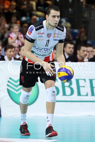  11.02.2014 RZESZOW POLAND <br />SIATKOWKA LIGA MISTRZOW MEN CEV VOLLEYBALL CHAMPIONS LEAGUE 2013/2014 MATCH<br />ASSECO RESOVIA -  JASTRZEBSKI WEGIEL <br />N/Z FABIAN DRZYZGA SYLWETKA <br /> 