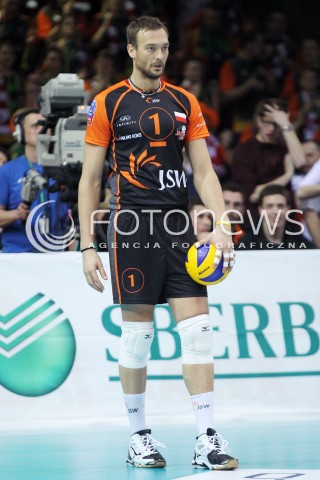  11.02.2014 RZESZOW POLAND <br />SIATKOWKA LIGA MISTRZOW MEN CEV VOLLEYBALL CHAMPIONS LEAGUE 2013/2014 MATCH<br />ASSECO RESOVIA -  JASTRZEBSKI WEGIEL <br />N/Z MICHAL LASKO SYLWETKA <br /> 