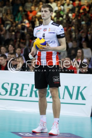  11.02.2014 RZESZOW POLAND <br />SIATKOWKA LIGA MISTRZOW MEN CEV VOLLEYBALL CHAMPIONS LEAGUE 2013/2014 MATCH<br />ASSECO RESOVIA -  JASTRZEBSKI WEGIEL <br />N/Z PIOTR NOWAKOWSKI SYLWETKA <br /> 