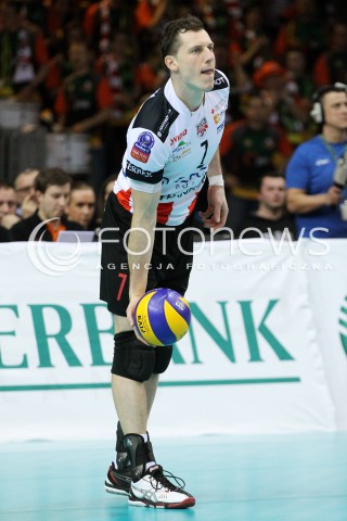  11.02.2014 RZESZOW POLAND <br />SIATKOWKA LIGA MISTRZOW MEN CEV VOLLEYBALL CHAMPIONS LEAGUE 2013/2014 MATCH<br />ASSECO RESOVIA -  JASTRZEBSKI WEGIEL <br />N/Z ALEH ACHREM OLIEG AKHREM SYLWETKA <br /> 