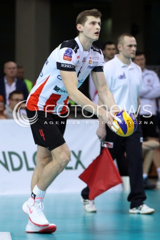  11.02.2014 RZESZOW POLAND <br />SIATKOWKA LIGA MISTRZOW MEN CEV VOLLEYBALL CHAMPIONS LEAGUE 2013/2014 MATCH<br />ASSECO RESOVIA -  JASTRZEBSKI WEGIEL <br />N/Z PIOTR NOWAKOWSKI SYLWETKA <br /> 
