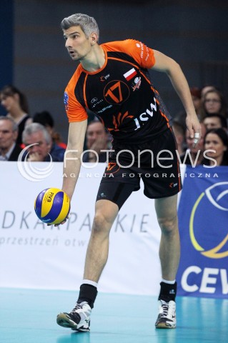  11.02.2014 RZESZOW POLAND <br />SIATKOWKA LIGA MISTRZOW MEN CEV VOLLEYBALL CHAMPIONS LEAGUE 2013/2014 MATCH<br />ASSECO RESOVIA -  JASTRZEBSKI WEGIEL <br />N/Z ROB BONTJE SYLWETKA <br /> 