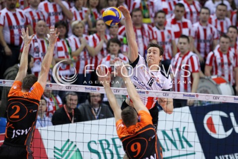  11.02.2014 RZESZOW POLAND <br />SIATKOWKA LIGA MISTRZOW MEN CEV VOLLEYBALL CHAMPIONS LEAGUE 2013/2014 MATCH<br />ASSECO RESOVIA -  JASTRZEBSKI WEGIEL <br />N/Z MICHAL FILIP PATRYK CZARNOWSKI KRZYSZTOF GIERCZYNSKI <br /> 