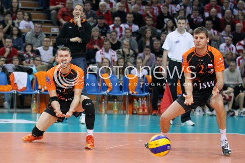  11.02.2014 RZESZOW POLAND <br />SIATKOWKA LIGA MISTRZOW MEN CEV VOLLEYBALL CHAMPIONS LEAGUE 2013/2014 MATCH<br />ASSECO RESOVIA -  JASTRZEBSKI WEGIEL <br />N/Z MICHAL MASNY KRZYSZTOF GIERCZYNSKI ZLOSC EMOCJE<br /> 