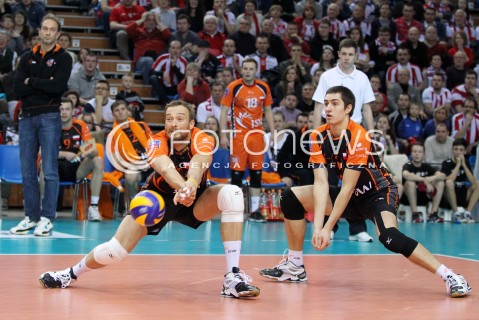  11.02.2014 RZESZOW POLAND <br />SIATKOWKA LIGA MISTRZOW MEN CEV VOLLEYBALL CHAMPIONS LEAGUE 2013/2014 MATCH<br />ASSECO RESOVIA -  JASTRZEBSKI WEGIEL <br />N/Z MICHAL LASKO MATEUSZ MALINOWSKI <br /> 