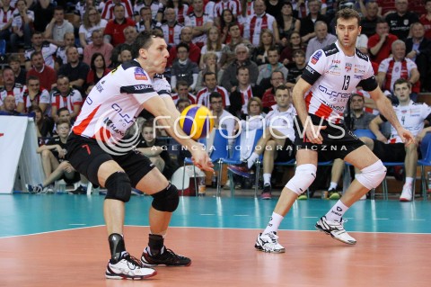  11.02.2014 RZESZOW POLAND <br />SIATKOWKA LIGA MISTRZOW MEN CEV VOLLEYBALL CHAMPIONS LEAGUE 2013/2014 MATCH<br />ASSECO RESOVIA -  JASTRZEBSKI WEGIEL <br />N/Z ALEH ACHREM OLIEG AKHREM <br /> 