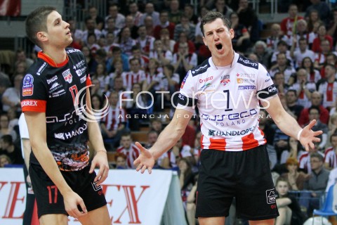  11.02.2014 RZESZOW POLAND <br />SIATKOWKA LIGA MISTRZOW MEN CEV VOLLEYBALL CHAMPIONS LEAGUE 2013/2014 MATCH<br />ASSECO RESOVIA -  JASTRZEBSKI WEGIEL <br />N/Z ALEH ACHREM OLIEG AKHREM ZLOSC EMOCJE NIKOLAY PENCHEV PENCZEV <br /> 