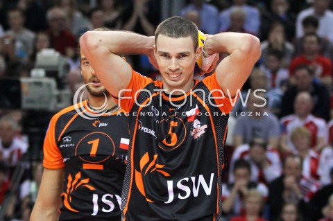  11.02.2014 RZESZOW POLAND <br />SIATKOWKA LIGA MISTRZOW MEN CEV VOLLEYBALL CHAMPIONS LEAGUE 2013/2014 MATCH<br />ASSECO RESOVIA -  JASTRZEBSKI WEGIEL <br />N/Z ALEN PAJENK ZLOSC EMOCJE<br /> 