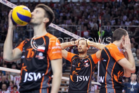 11.02.2014 RZESZOW POLAND <br />SIATKOWKA LIGA MISTRZOW MEN CEV VOLLEYBALL CHAMPIONS LEAGUE 2013/2014 MATCH<br />ASSECO RESOVIA -  JASTRZEBSKI WEGIEL <br />N/Z MICHAL LASKO ZLOSC EMOCJE NIEDOWIERZANIE<br /> 