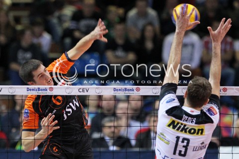  11.02.2014 RZESZOW POLAND <br />SIATKOWKA LIGA MISTRZOW MEN CEV VOLLEYBALL CHAMPIONS LEAGUE 2013/2014 MATCH<br />ASSECO RESOVIA -  JASTRZEBSKI WEGIEL <br />N/Z MATEUSZ MALINOWSKI <br /> 