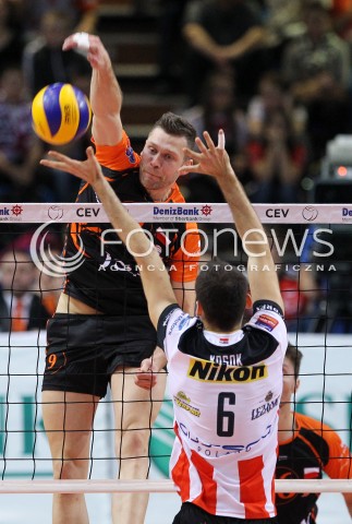  11.02.2014 RZESZOW POLAND <br />SIATKOWKA LIGA MISTRZOW MEN CEV VOLLEYBALL CHAMPIONS LEAGUE 2013/2014 MATCH<br />ASSECO RESOVIA -  JASTRZEBSKI WEGIEL <br />N/Z PATRYK CZARNOWSKI GRZEGORZ KOSOK<br /> 